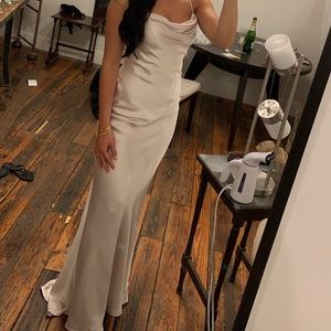 Champagne Satin Maxi dress